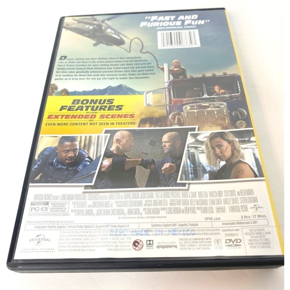Fast & Furious Presents: Hobbs & Shaw - DVD - VERY GOOD - Picture 2 of 5